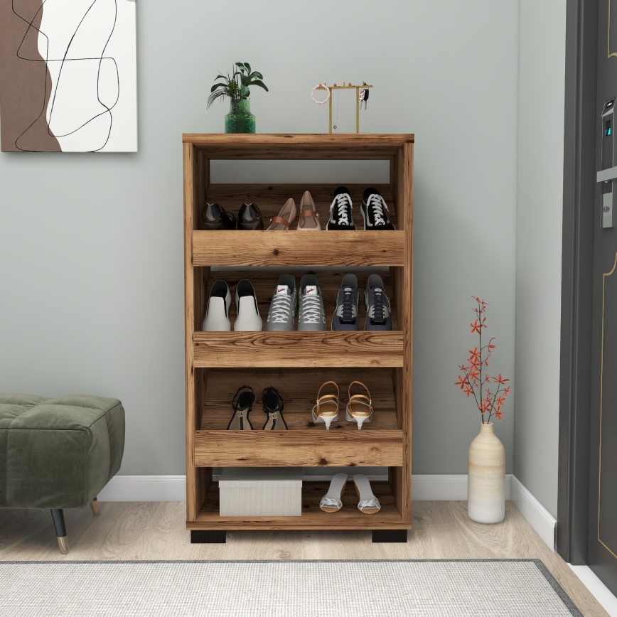 Shoe cabinet NASEM 81,6x45 cm brown