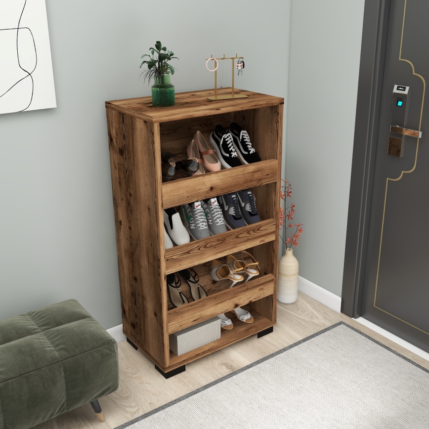 Shoe cabinet NASEM 81,6x45 cm brown