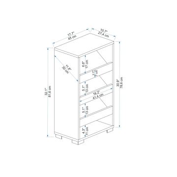 Shoe cabinet NASEM 81,6x45 cm brown