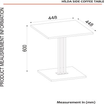 Side table HILDA 60x44,8 cm brown/black