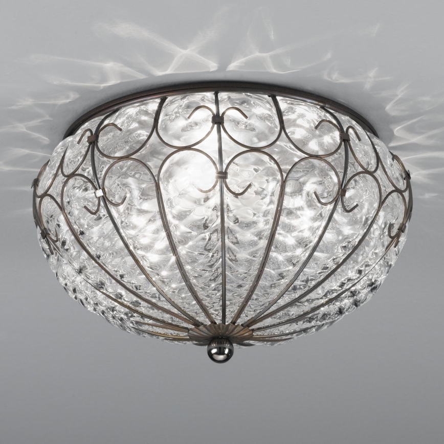 SIRU - Ceiling light SAN TOMÀ 3xE14/40W/230V clear/chrome Venetian glass