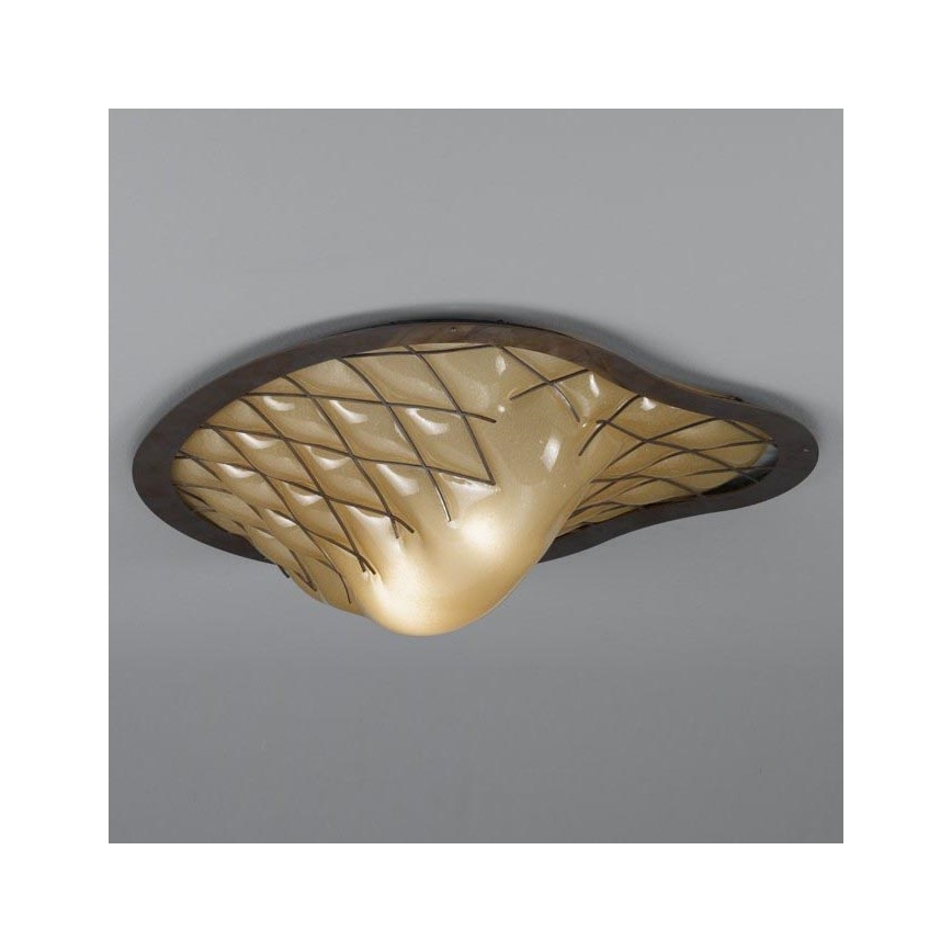 SIRU - Ceiling light SANT'ERASMO 1xE27/60W/230V brown/beige Venetian glass