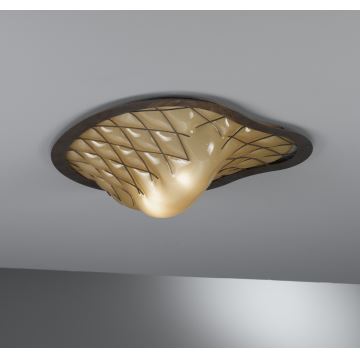 SIRU - Ceiling light SANT'ERASMO 1xE27/60W/230V brown/beige Venetian glass