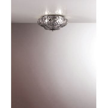 SIRU - Ceiling light SOLE 3xE14/40W/230V d. 31 cm clear/chrome Venetian glass