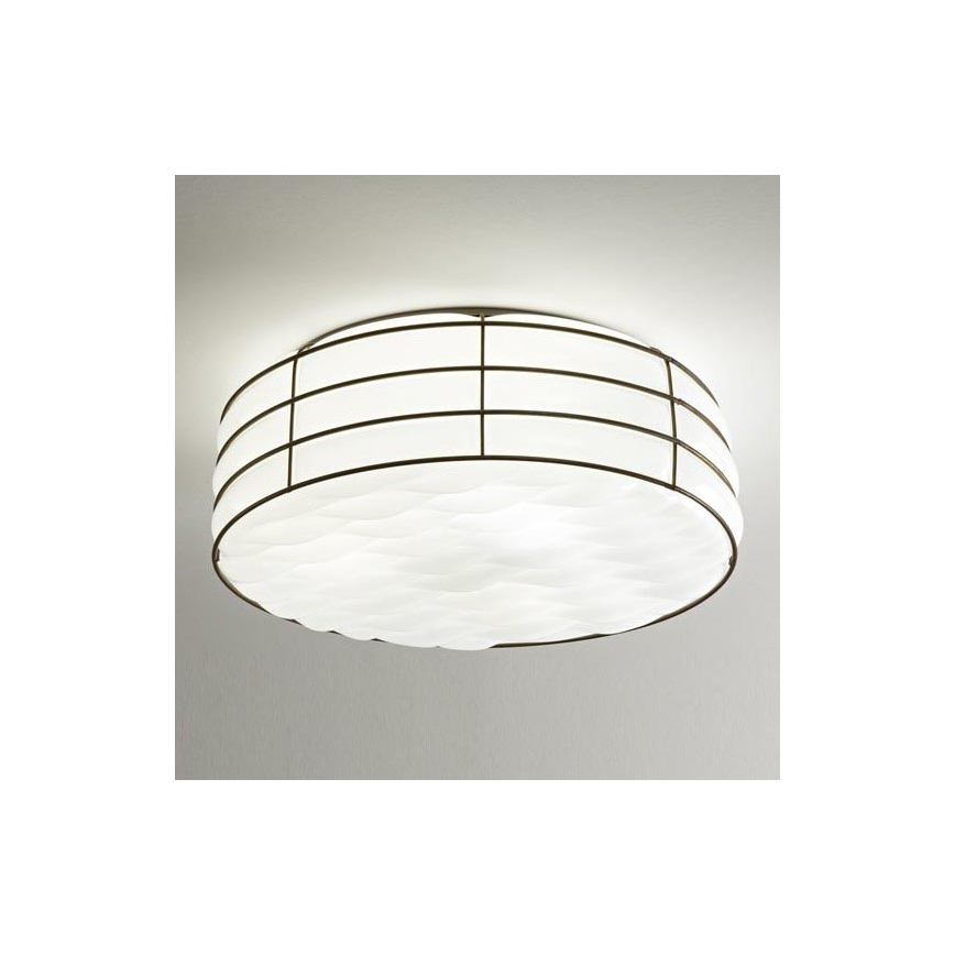 SIRU - Ceiling light TAMIS 3xE14/40W/230V black/white Venetian glass