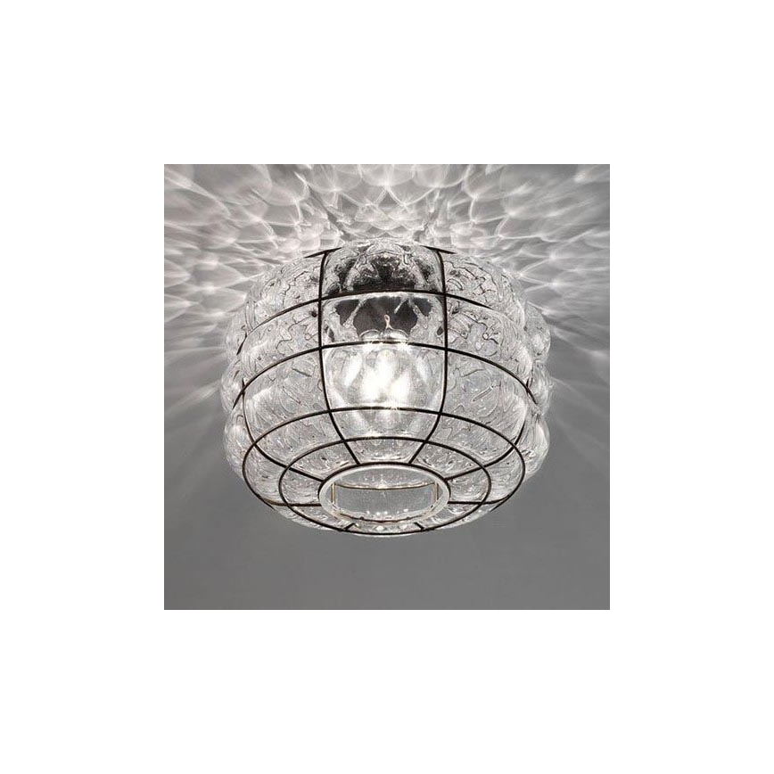 SIRU - Ceiling light TERRA 1xE27/60W/230V black/clear Venetian glass