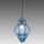 SIRU- Chandelier on a chain CLASSIC 1xE27/60W/230V d. 30 cm blue/black Venetian glass