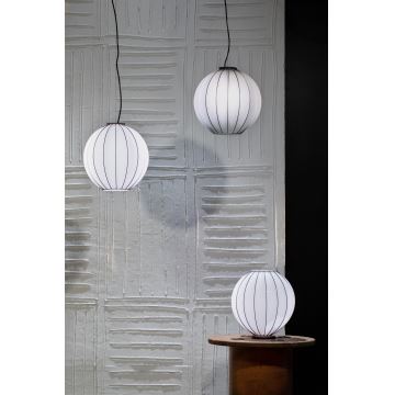 SIRU - Chandelier on a string SFERA 1xE27/60W/230V d. 32 cm black/white Venetian glass