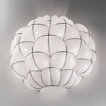 SIRU - Wall light POUFF 1xE27/60W/230V chrome/white Venetian glass