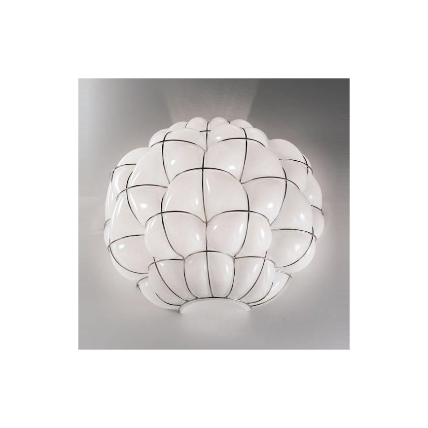 SIRU - Wall light POUFF 1xE27/60W/230V chrome/white Venetian glass