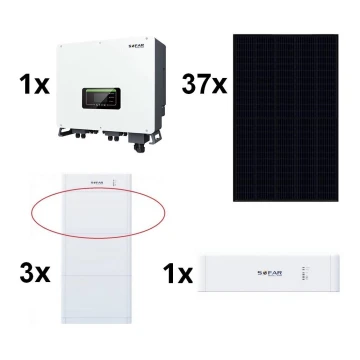 Solar kit SOFAR Solar - 14,8kWp panel RISEN Full Black +15kW SOLAX inverter 3p + 15kWh battery SOFAR with a battery control unit