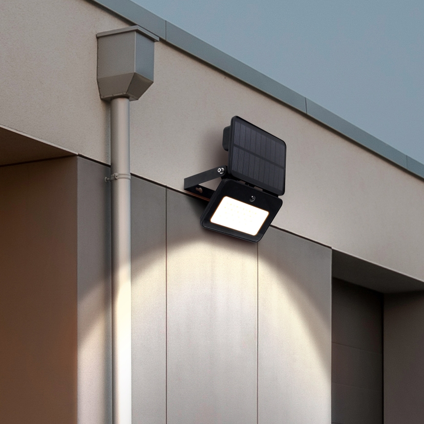 LED Dimmable solar floodlight with motion and dusk sensor LED/6W/2200 mAh 3000/4000/6500K IP65