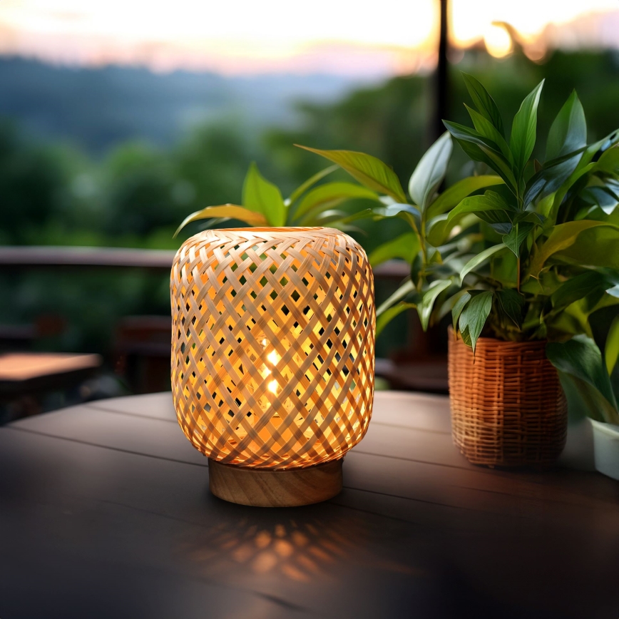 LED Decorative table lamp LED/2xAAA rattan