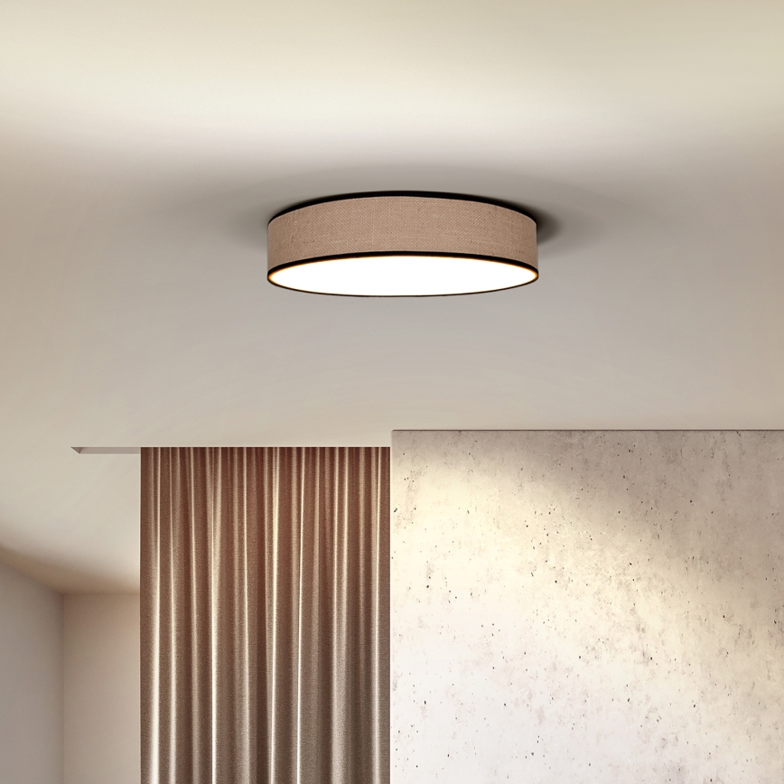 LED Dimmable ceiling light BROWNIE LED/48W/230V 3000-6500K brown d. 40 cm + remote control