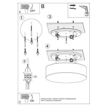 Sollux SL.0121 - Ceiling light ARENA 35 2xE27/60W/230V black