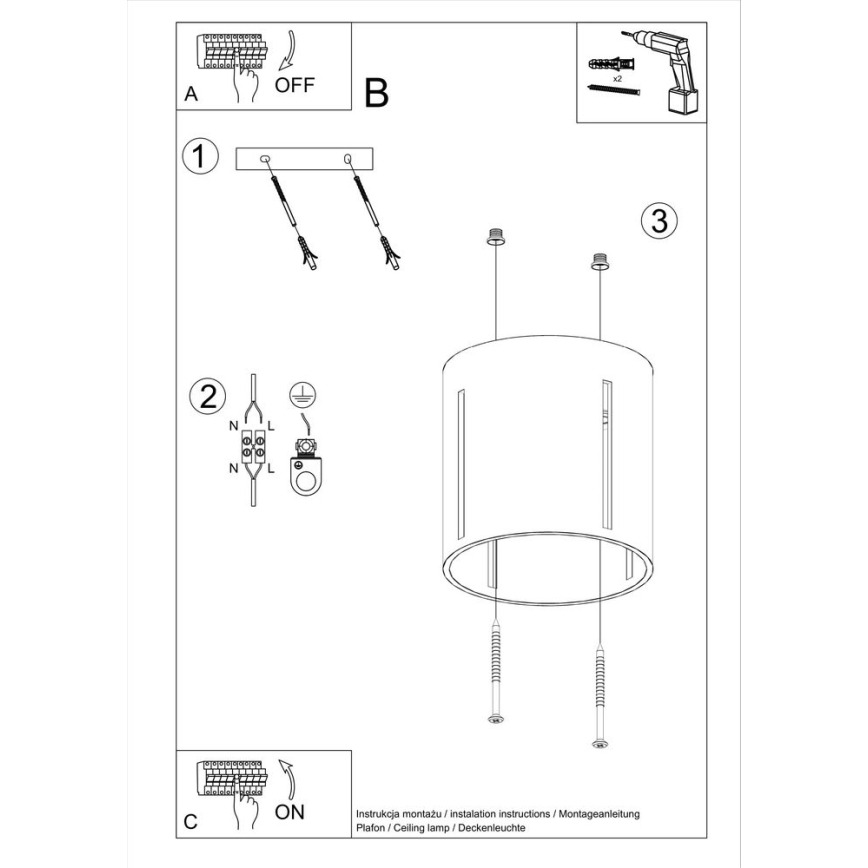 Sollux SL.0355 - Ceiling light INEZ 1xG9/40W/230V white