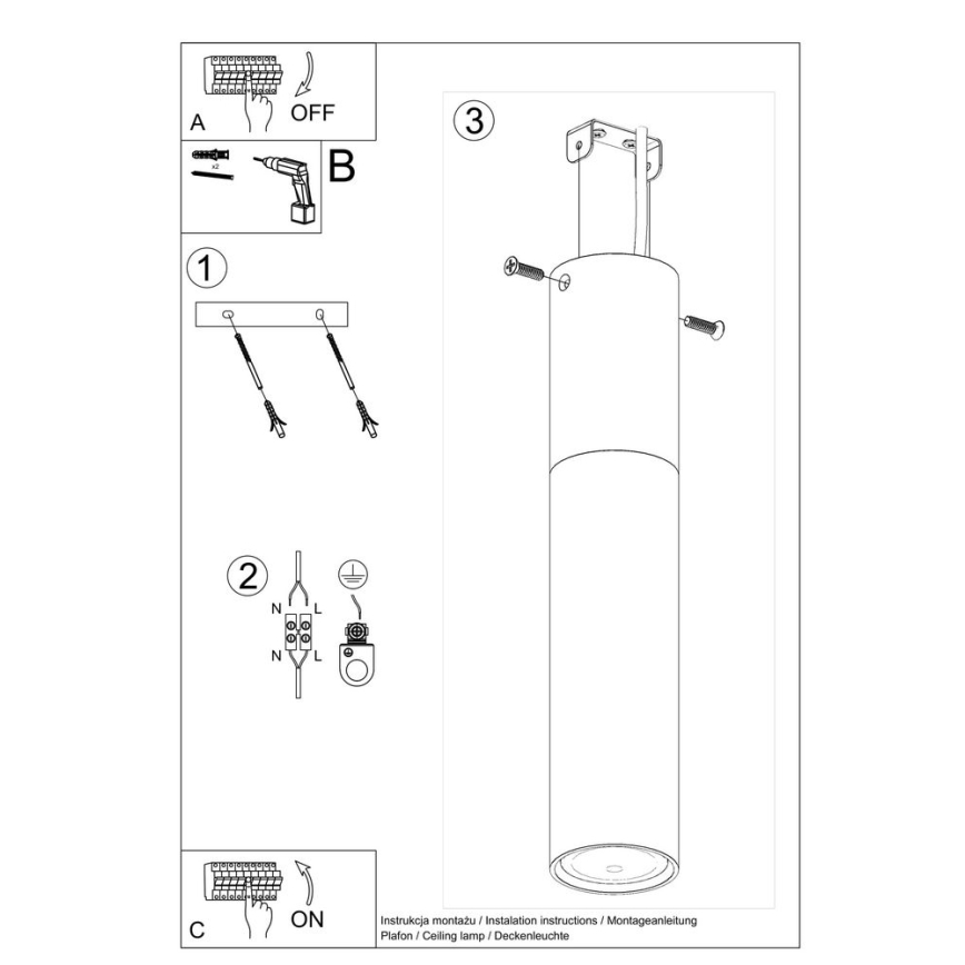 Ceiling light PABLO 1xGU10/40W/230V white/beech