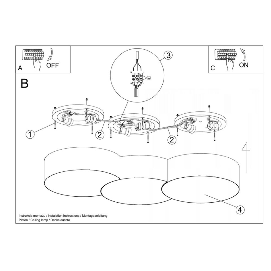 Ceiling light CIRCLE 6xE27/60W/230V white