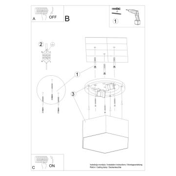 Ceiling light SUNDE 2xE27/60W/230V 11,5 cm black