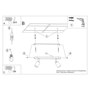 Spotlight FORNES 2xE27/60W/230V black