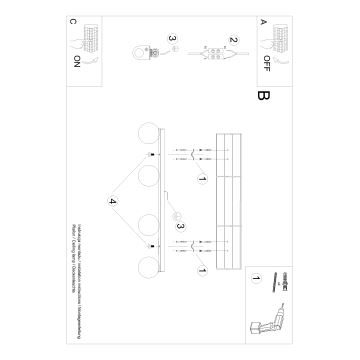 Ceiling light YOLI 4xG9/12W/230V black