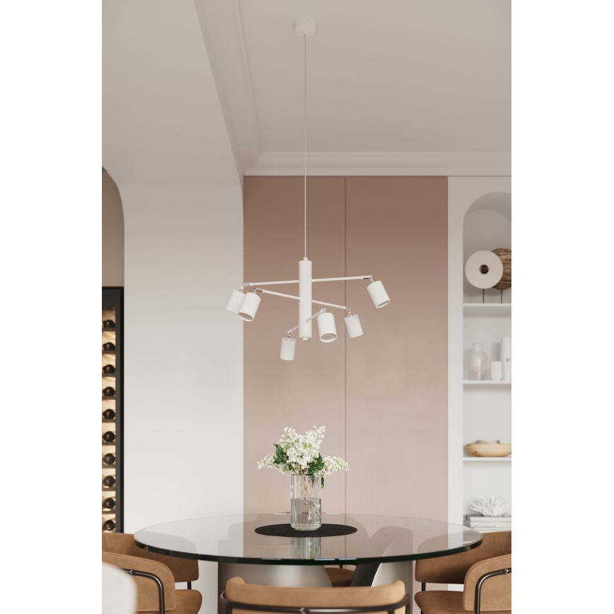 Chandelier on a string LEMMI 6xGU10/10W/230V white