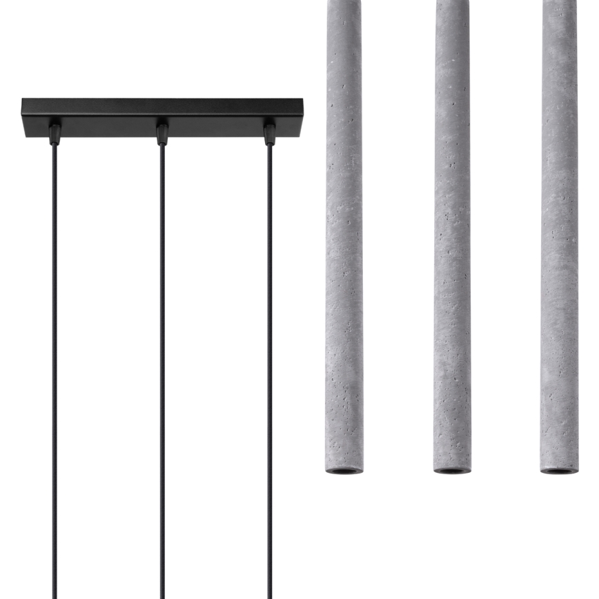 Chandelier on a string PASTELO 3xG9/8W/230V concrete