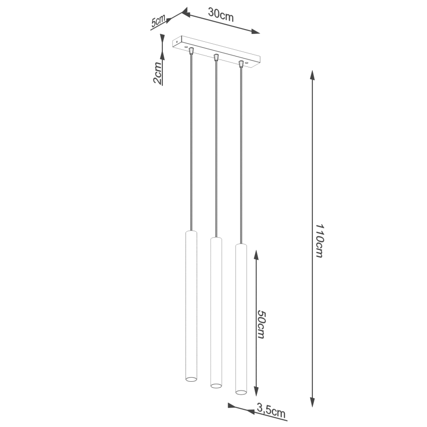 Chandelier on a string PASTELO 3xG9/8W/230V concrete