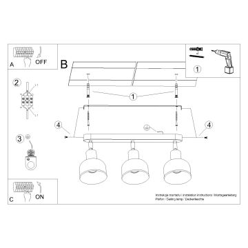 Spotlight ELBA 3xE27/15W/230V white