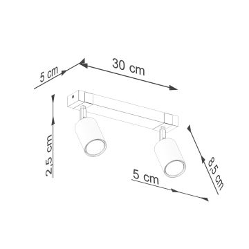 Spotlight FAGER 2xGU10/10W/230V black