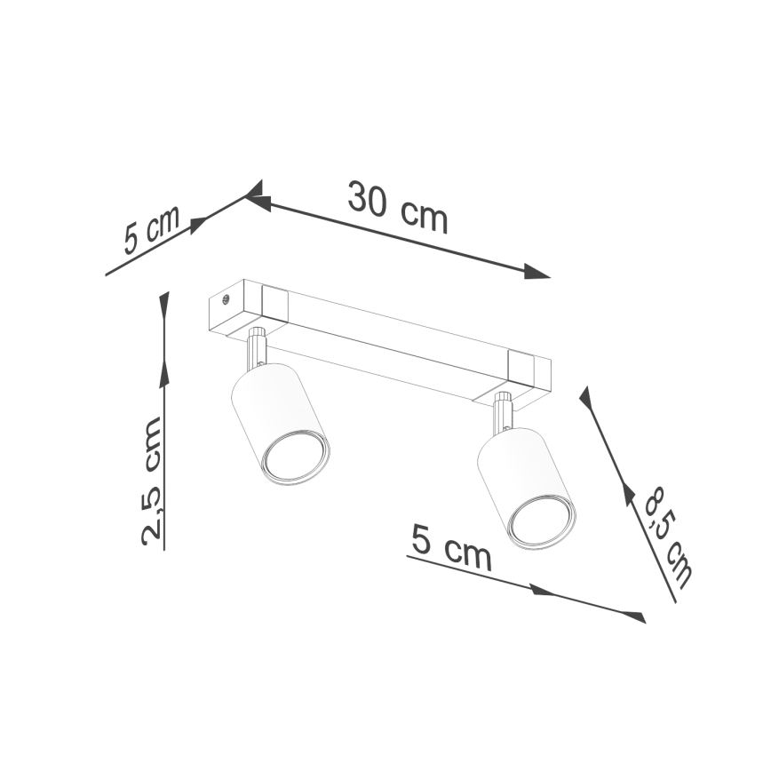 Spotlight FAGER 2xGU10/10W/230V black