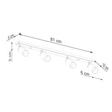 Spotlight WINX 4xGU10/10W/230V black/chrome