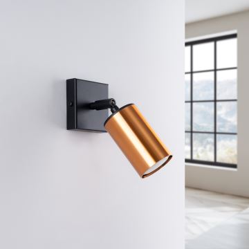 Wall spotlight WINX 1xGU10/10W/230V black/copper