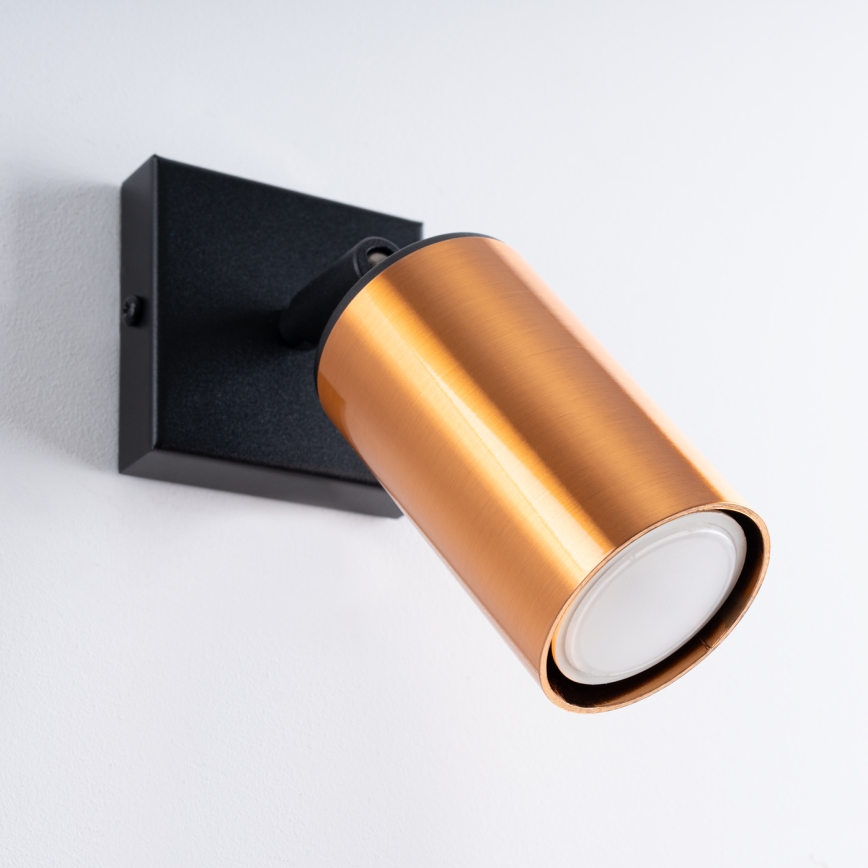 Wall spotlight WINX 1xGU10/10W/230V black/copper