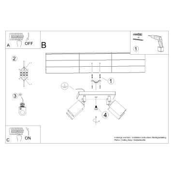 Spotlight WINX 4xGU10/10W/230V black/copper