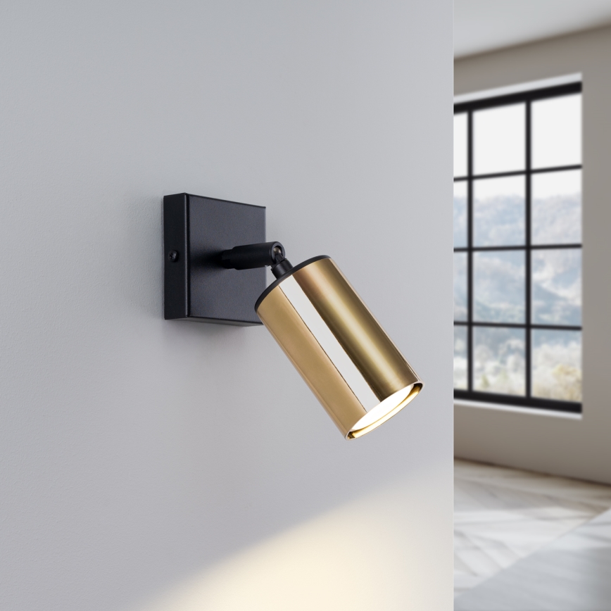 Wall spotlight WINX 1xGU10/10W/230V black/gold