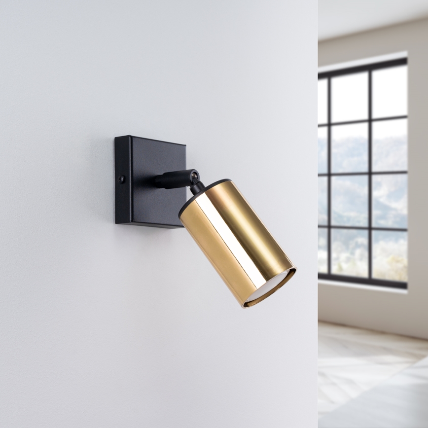 Wall spotlight WINX 1xGU10/10W/230V black/gold