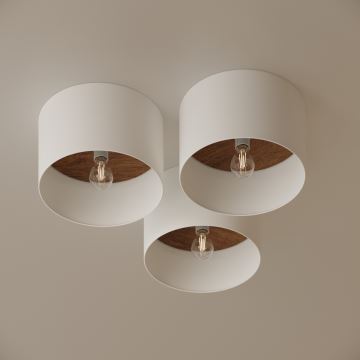 Ceiling light TELESTO 1xE27/15W/230V d. 35 cm white/brown