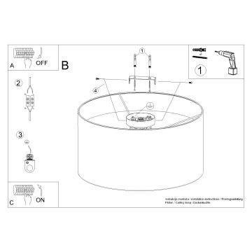 Ceiling light TELESTO 1xE27/15W/230V d. 35 cm white/brown