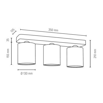 Ceiling light GENTLE 3xE27/25W/230V concrete