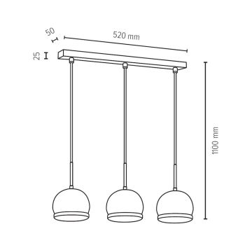 LED Chandelier on a string BALL WOOD 3xGU10/5W/230V beech - FSC certified