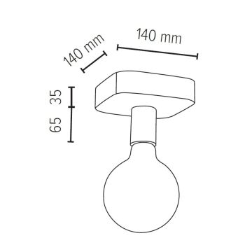 Ceiling light FORTAN 1xE27/60W/230V concrete