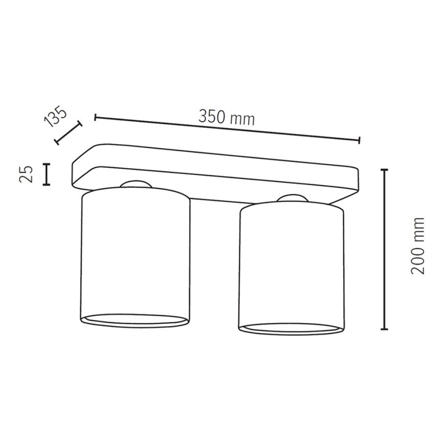 Ceiling light JENTA 2xE27/25W/230V oak - FSC certified