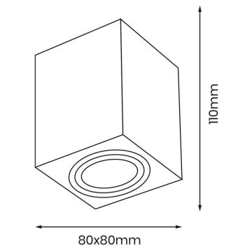 Spotlight BIMA 1xGU10/25W/230V square white