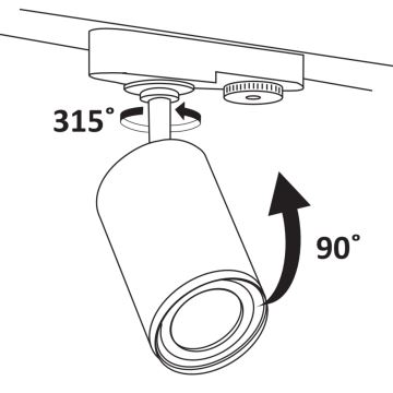 Spotlight for rail system PARIS 1xGU10/10W/230V black