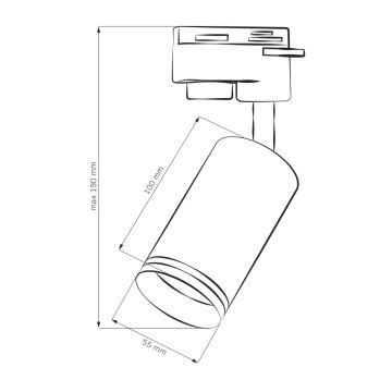 Spotlight for rail system PARIS 1xGU10/10W/230V black