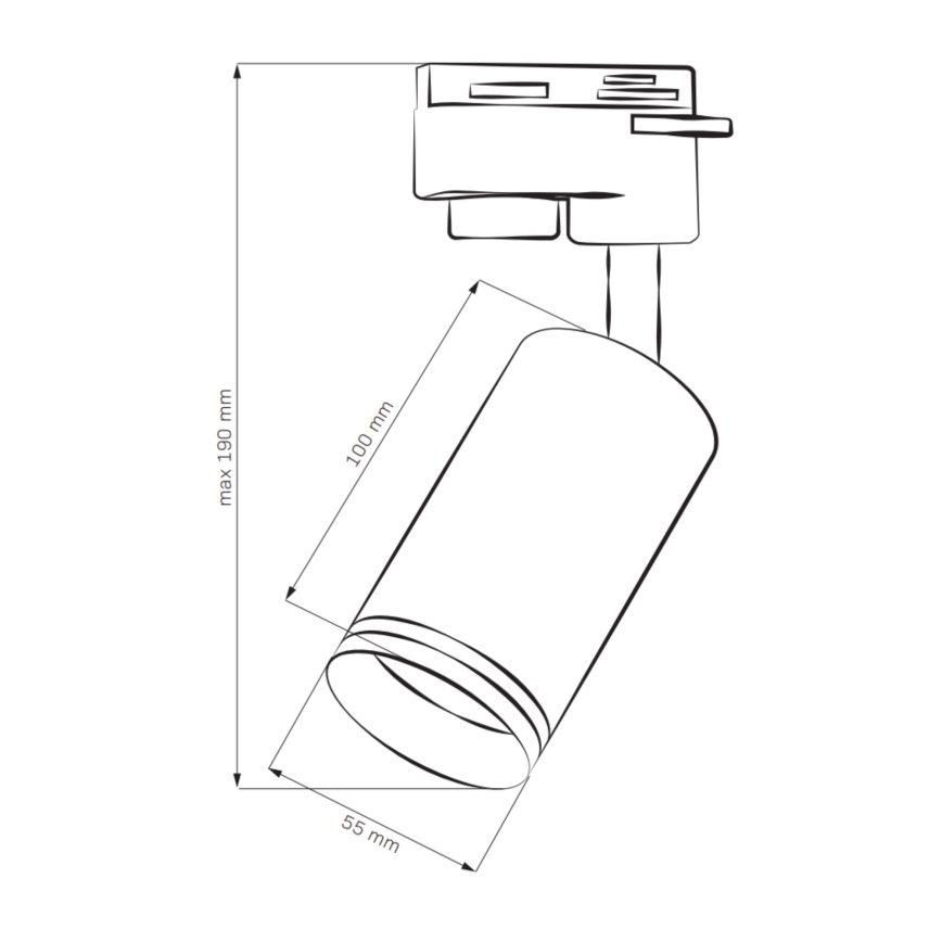 Spotlight for rail system PARIS 1xGU10/10W/230V black