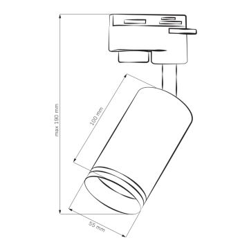 Spotlight for rail system PARIS 6xGU10/10W/230V + 2x1 m rail system white