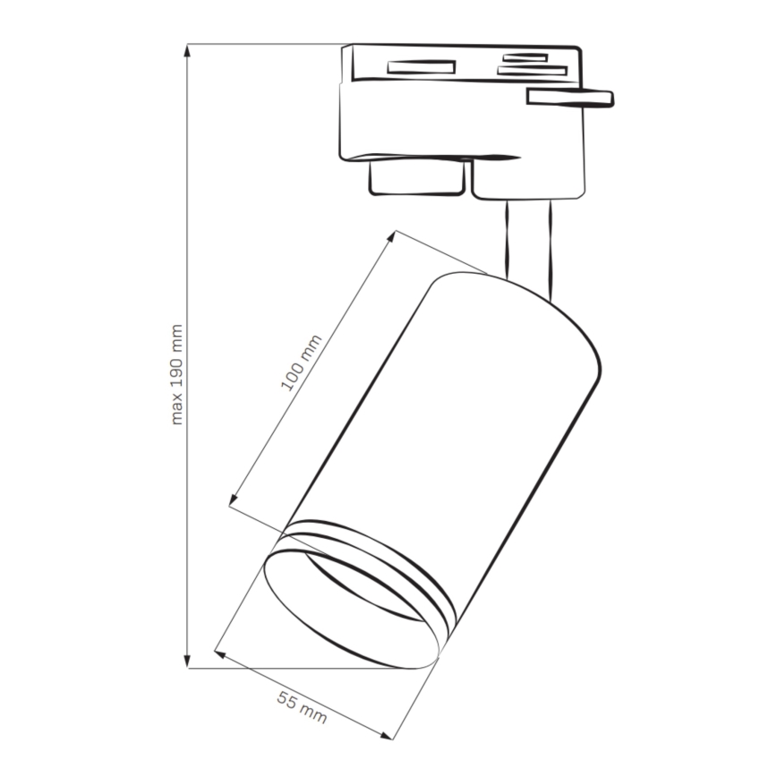 Spotlight for rail system PARIS 6xGU10/10W/230V + 2x1 m rail system white