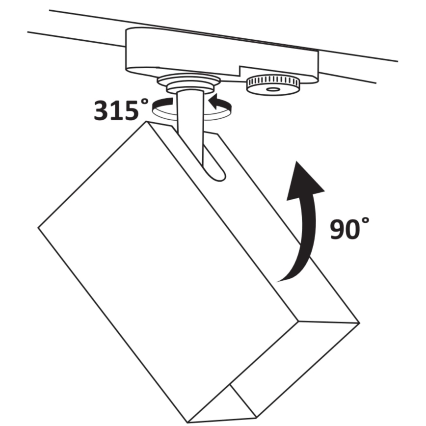 Spotlight for rail system SQUARE 3xGU10/10W/230V + 1 m rail system black